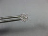 ESTATE .33CT DIAMOND 14KT 2 TONE GOLD ROUND SOLITAIRE HALO CLUSTER STUD EARRINGS
