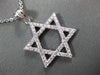 ESTATE .87CT DIAMOND 18KT WHITE GOLD 3D PAVE STAR OF DAVID FLOATING FUN PENDANT