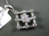 ESTATE .26CT DIAMOND ROUND & BAGUETTE 18KT WHITE GOLD 3D SQUARE FLOATING PENDANT