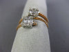 .59CT ROUND & BAGUETTE DIAMOND 18KT WHITE & ROSE GOLD 3D CRISS CROSS SQUARE RING