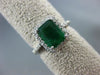 WIDE 1.92CT DIAMOND & AAA EMERALD 14KT WHITE GOLD FILIGREE HALO ENGAGEMENT RING