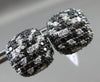 ESTATE 3.50CT WHITE & BLACK DIAMOND 14KT WHITE GOLD 3D SQUARE CLIP ON EARRINGS