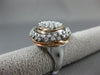 ESTATE LARGE 1.50CT DIAMOND 14KT WHITE & ROSE GOLD FLOWER FILIGREE COCKTAIL RING