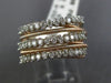 ESTATE WIDE .61CT ROUND DIAMOND 14KT ROSE GOLD 3D MULTI ROW ROPE LOVE RING