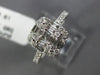 ESTATE WIDE .61CT ROUND & BAGUETTE DIAMOND 18K WHITE GOLD 3D CLUSTER SQUARE RING