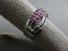 ESTATE 1.31CT DIAMOND & PINK SAPPHIRE 14KT WHITE GOLD MULTI ROW CRISS CROSS RING