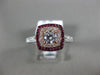 ESTATE 1.32CT DIAMOND & AAA RUBY 14KT WHITE & ROSE GOLD 3D HALO ENGAGEMENT RING