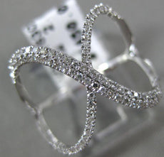 ESTATE WIDE .25CT DIAMOND 18KT WHITE GOLD 3D CLASSIC INFINITY LOVE KNOT FUN RING