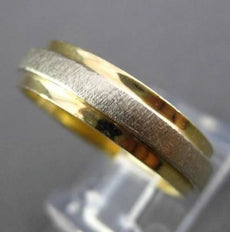 ANTIQUE WIDE 14KT WHITE & YELLOW GOLD 3D WEDDING ANNIVERSARY RING 5mm #23533