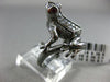 ESTATE LARGE .76CT DIAMOND AAA RUBY 18KT BLACK GOLD HANDCRAFTED HAPPY FROG RING