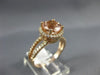 ESTATE LARGE 2.25CT DIAMOND & AAA MORGANITE 14KT ROSE GOLD HALO ENGAGEMENT RING
