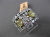 ESTATE WIDE 3.51CT WHITE & FANCY YELLOW DIAMOND 18KT WHITE GOLD ETOILE FUN RING