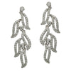 ESTATE LARGE 1.08CT DIAMOND 18KT WHITE GOLD CLASSIC MULTI LEAF HANGING EARRINGS