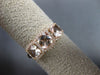 ESTATE WIDE 2.51CT DIAMOND & AAA MORGANITE 14KT ROSE GOLD 3D 3 STONE FUN RING