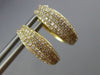 ESTATE .72CT DIAMOND 14KT YELLOW GOLD 3D MULTI ROW MICRO PAVE HUGGING EARRINGS