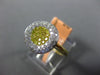 ESTATE .58CT WHITE & FANCY YELLOW DIAMOND 18K 2 TONE GOLD 3D CLUSTER FLOWER RING