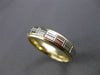 ESTATE WIDE 14K TWO TONE GOLD SQUARE DIAMOND CUT WEDDING ANNIVERSARY RING #23601