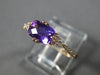 ESTATE 1.04CT DIAMOND & AAA AMETHYST 14KT ROSE GOLD 3D CLUSTER RECTANGULAR RING