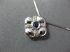 ESTATE .18CT DIAMOND & AAA SAPPHIRE 14KT WHITE GOLD 3D FLOWER SQUARE FUN PENDANT