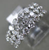 ESTATE WIDE 1.95CT DIAMOND 14KT WHITE GOLD 3 ROW SEMI ETERNITY ANNIVERSARY RING