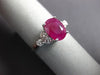 ESTATE 1.57CT DIAMOND & AAA OVAL RUBY 14KT WHITE GOLD 3D CLASSIC ENGAGEMENT RING