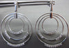 ESTATE LARGE .55CT DIAMOND 14KT WHITE GOLD ETOILE MULTI CIRCLE HANGING EARRINGS