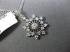 ESTATE .44CT ROUND DIAMOND 18K WHITE GOLD 3D CLASSIC SNOW FLAKE FLOATING PENDANT
