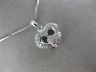 ANTIQUE .26CT DIAMOND 18K WHITE GOLD CLASSIC DOUBLE HEART FILIGREE PENDANT #9386