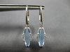 ESTATE 1.41CT DIAMOND & AAA BLUE TOPAZ 14K WHITE GOLD TRAPEZOID HANGING EARRINGS