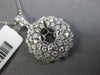 ESTATE EXTRA LARGE 1.54CT DIAMOND 18K WHITE GOLD 3D SUN BURST SEMI MOUNT PENDANT