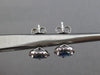 ESTATE 1.42CT DIAMOND & SAPPHIRE 14K WHITE GOLD ROUND HALO CLASSIC STUD EARRINGS