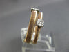 ESTATE WIDE .18CT DIAMOND 14K WHITE & ROSE GOLD 3D SQUARE MESH FLEXIBLE FUN RING