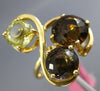 ESTATE 9.50CT AAA SMOKY TOPAZ & AAA YELLOW TOPAZ 14K YELLOW GOLD LOVE KNOT RING