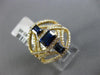 ESTATE LARGE 2CT DIAMOND & AAA SAPPHIRE 14KT YELLOW GOLD SQUARE ANNIVERSARY RING