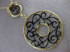 ESTATE LARGE .55CT DIAMOND 14KT YELLOW BLACK GOLD OPEN FILIGREE FLOATING PENDANT