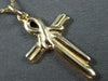 ESTATE 14KT YELLOW GOLD 3D HANDCRAFTED DOUBLE CROSS FLOATING PENDANT #24887