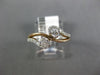 ESTATE .36CT DIAMOND 14KT WHITE & ROSE GOLD 2 STONE CRISS CROSS SWIRL LOVE RING