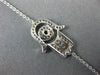 ESTATE .35CT WHITE & BLACK DIAMOND 18KT WHITE GOLD 3D CHAMSA EYE LUCKY BRACELET