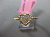 ESTATE .13CT WHITE & YELLOW DIAMOND 18K TWO TONE GOLD ROPE HEART SHAPE LOVE RING