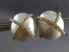 ESTATE EXTRA LARGE .94CT DIAMOND & AAA SOUTH SEA PEARL 18K ROSE GOLD 3D EARRINGS
