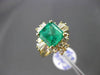 ESTATE LARGE 3.20CT DIAMOND & AAA EMERALD 18KT YELLOW GOLD 3D ENGAGEMENT RING
