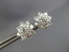 ESTATE LARGE 1.99CT DIAMOND 18KT WHITE GOLD 3D FLOWER SNOWFLAKE STUD EARRINGS