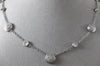 ESTATE .50CT DIAMOND 14KT WHITE GOLD 3D CLUSTER BY THE YARD DIAMOND CUT NECKLACE