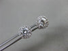 ESTATE .65CT DIAMOND 14KT WHITE GOLD ROUND CLASSIC SOLITAIRE HALO STUD EARRINGS