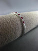 ESTATE .28CT DIAMOND & AAA RUBY 18KT WHITE GOLD SEMI ETERNITY ANNIVERSARY RING