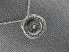 ESTATE .45CT DIAMOND 14K WHITE GOLD CLUSTER HALO MILGRAIN CLASSIC FUN PENDANT