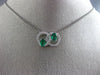 ESTATE 1.03CT DIAMOND & AAA EMERALD 14KT WHITE GOLD OVAL CIRCLE OF LIFE PENDANT