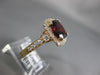 LARGE 4.20CT DIAMOND & AAA RHODOLITE 14KT ROSE GOLD SQUARE HALO ENGAGEMENT RING