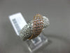 ESTATE WIDE 1.57CT DIAMOND 14KT WHITE & ROSE GOLD 3D PAVE CRISS CROSS LOVE RING