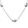 ESTATE AAA PEARL 14KT WHITE GOLD 3D CLASSIC BY THE YARD TIN CUP LOVE NECKLACE